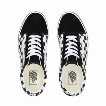 Damske Tenisky Na Platforme Vans Checkerboard Old Skool Čierne Biele VA68IPZQB